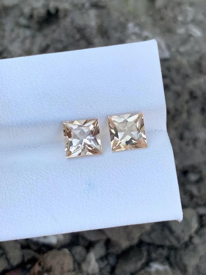 3.33 Carats 100% Natural Morganite Pair