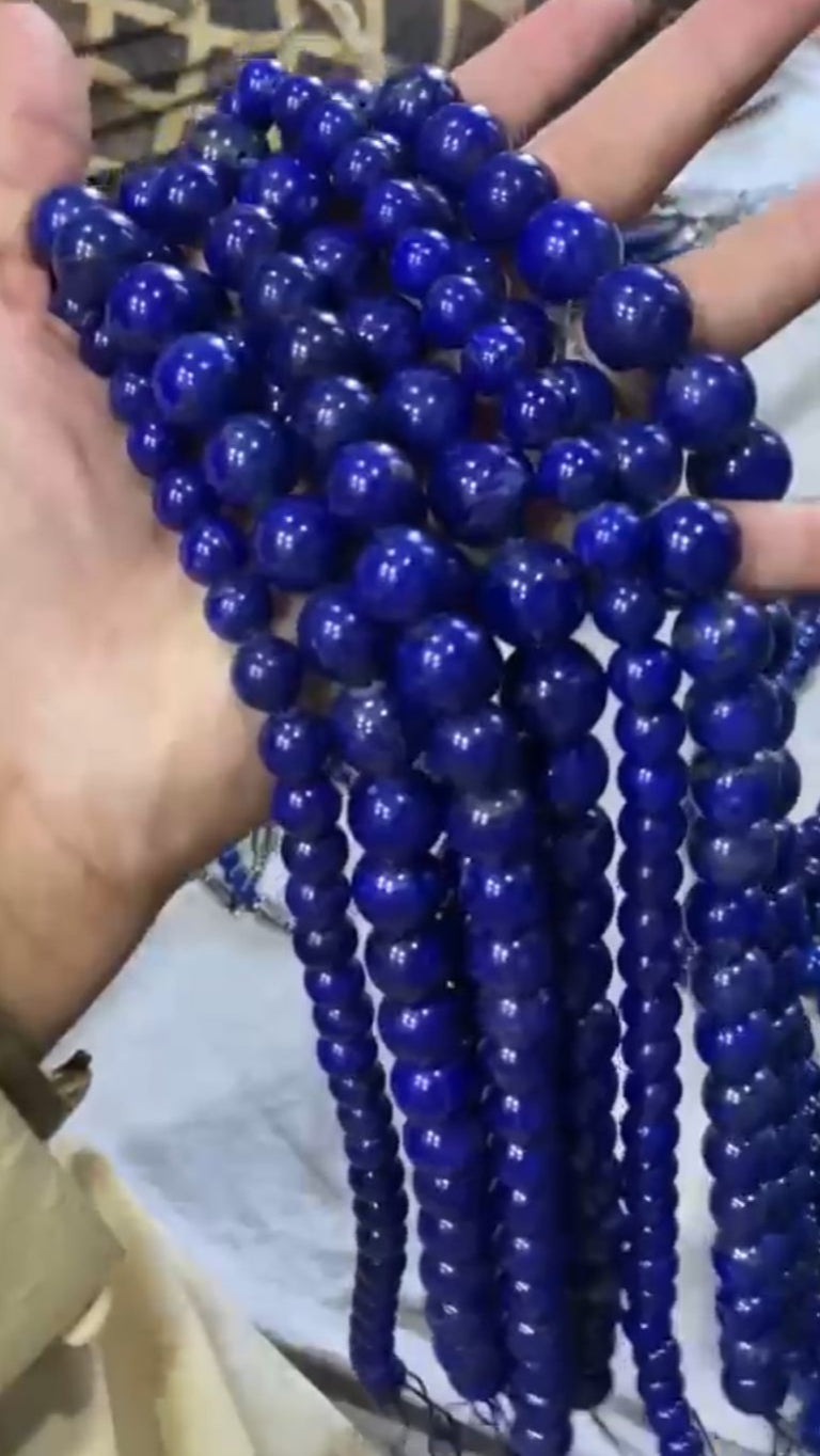 Check Out The Top AA  Quality Royal Blue Color Lapis Lazuli Beeds Sring