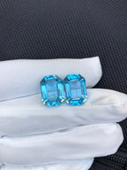Check Out This Radiant Cut Swiss Blue Topaz Pair Stone Deal