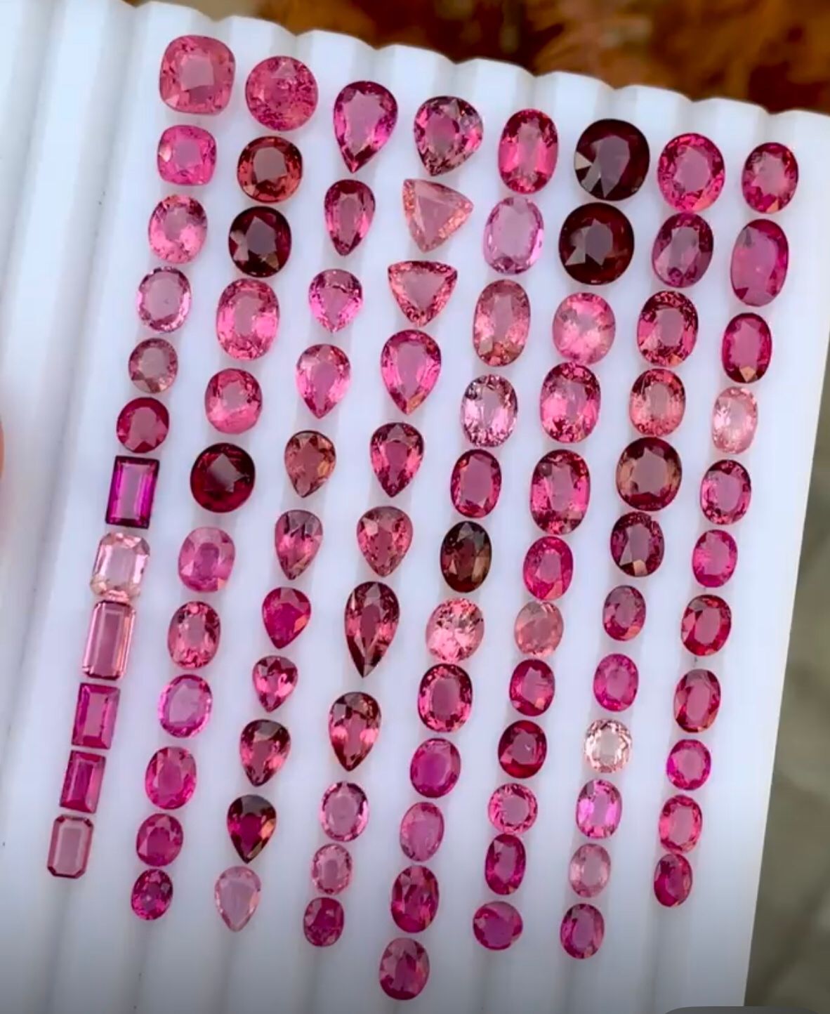 70 Carats Ruby Light Tourmaline Stones – Mixed Cuts Jewelry Size