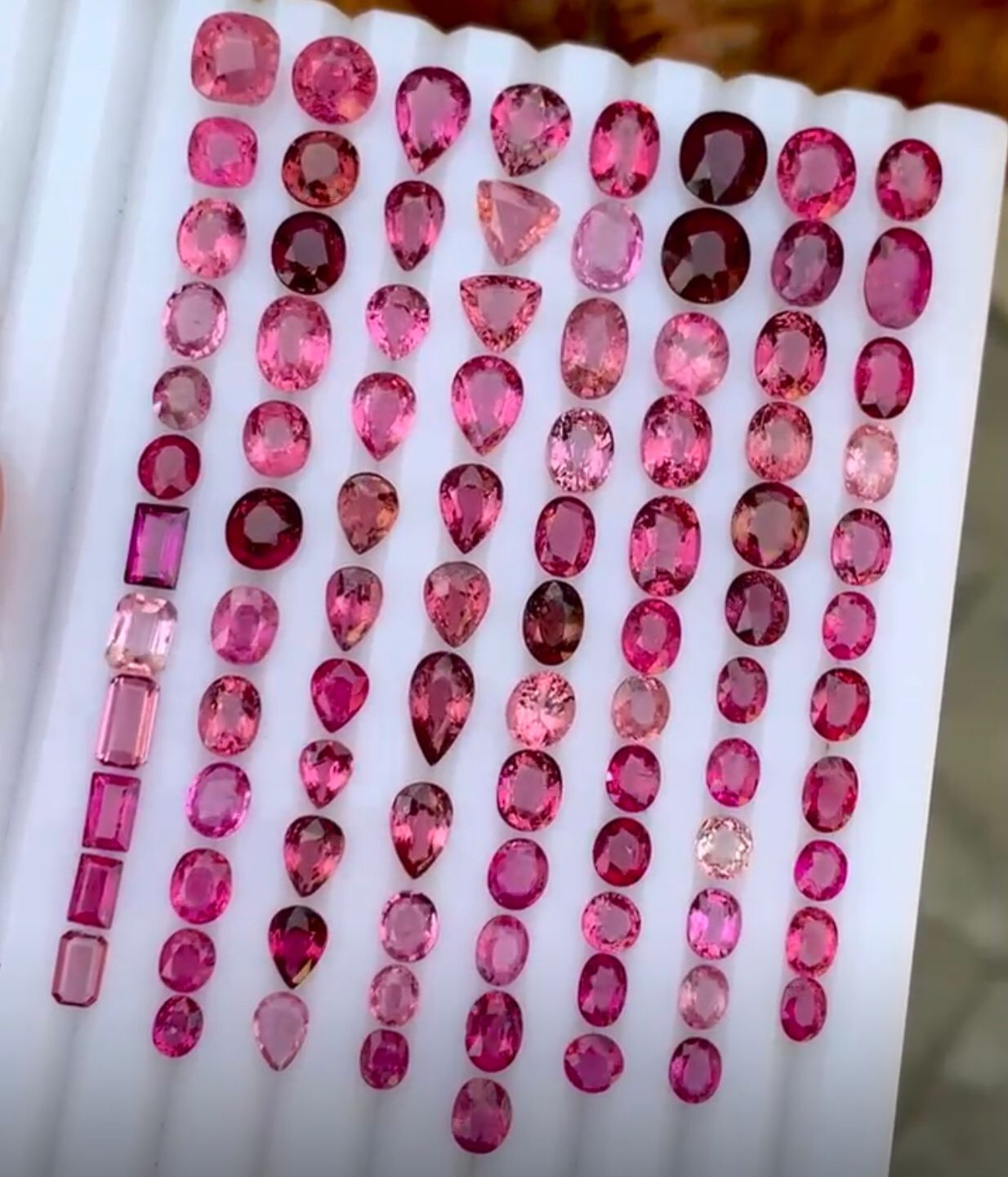 70 Carats Ruby Light Tourmaline Stones – Mixed Cuts Jewelry Size