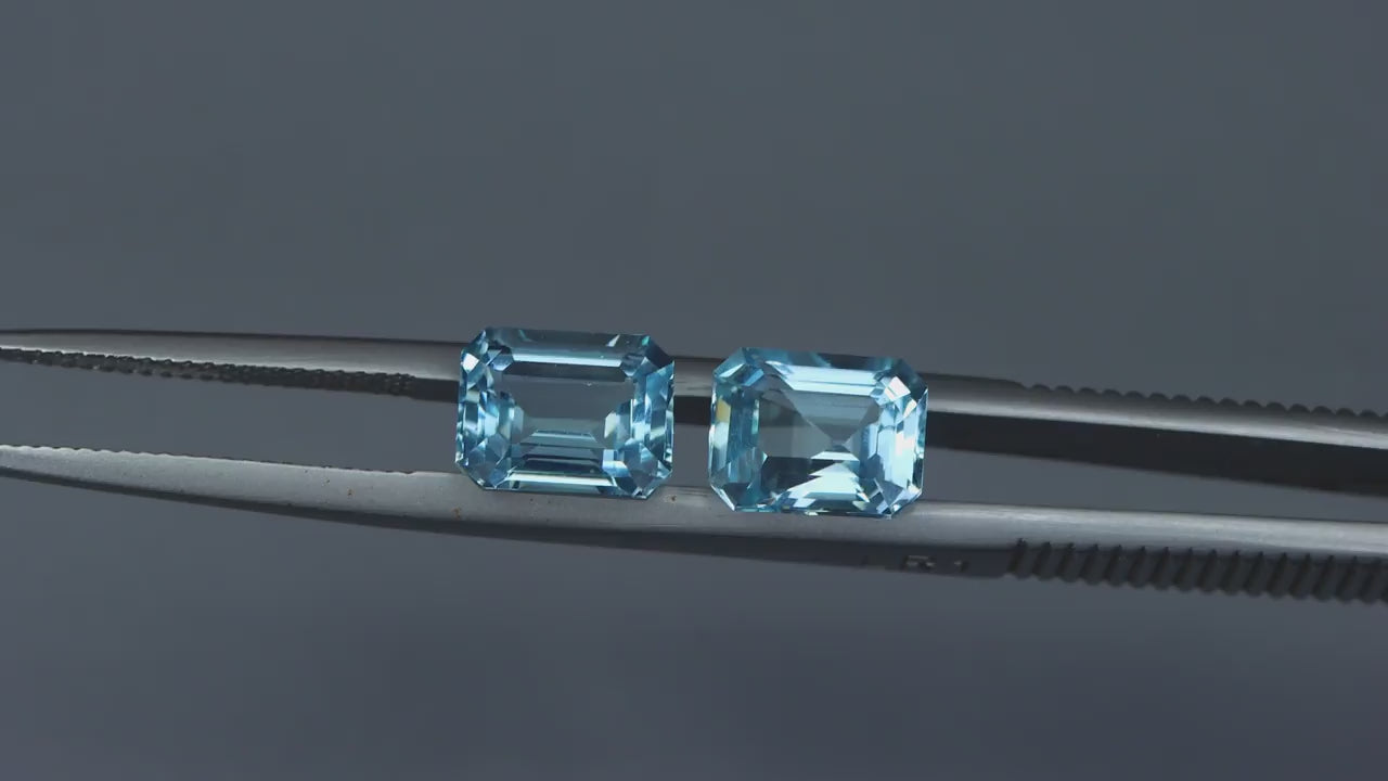 4.90 Carats Natural Aquamarine Pair
