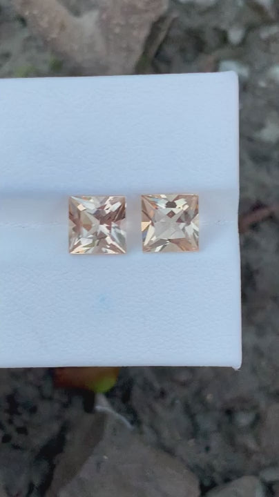 3.33 Carats 100% Natural Morganite Pair