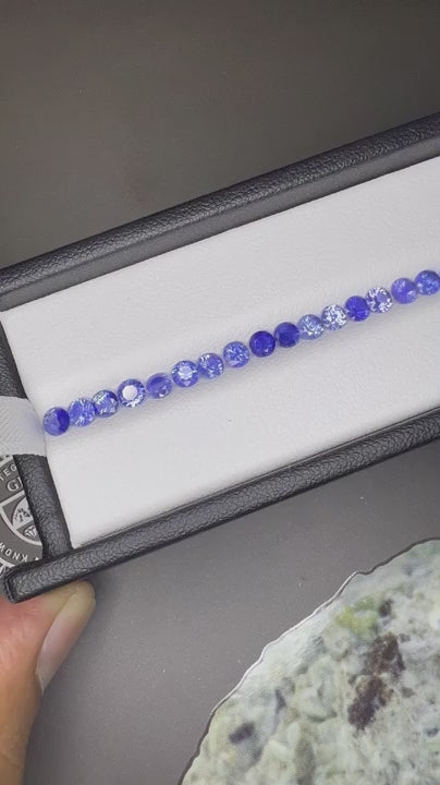 7 Carats Natural Blue Calibrated Round Sapphire in 3.5 mm