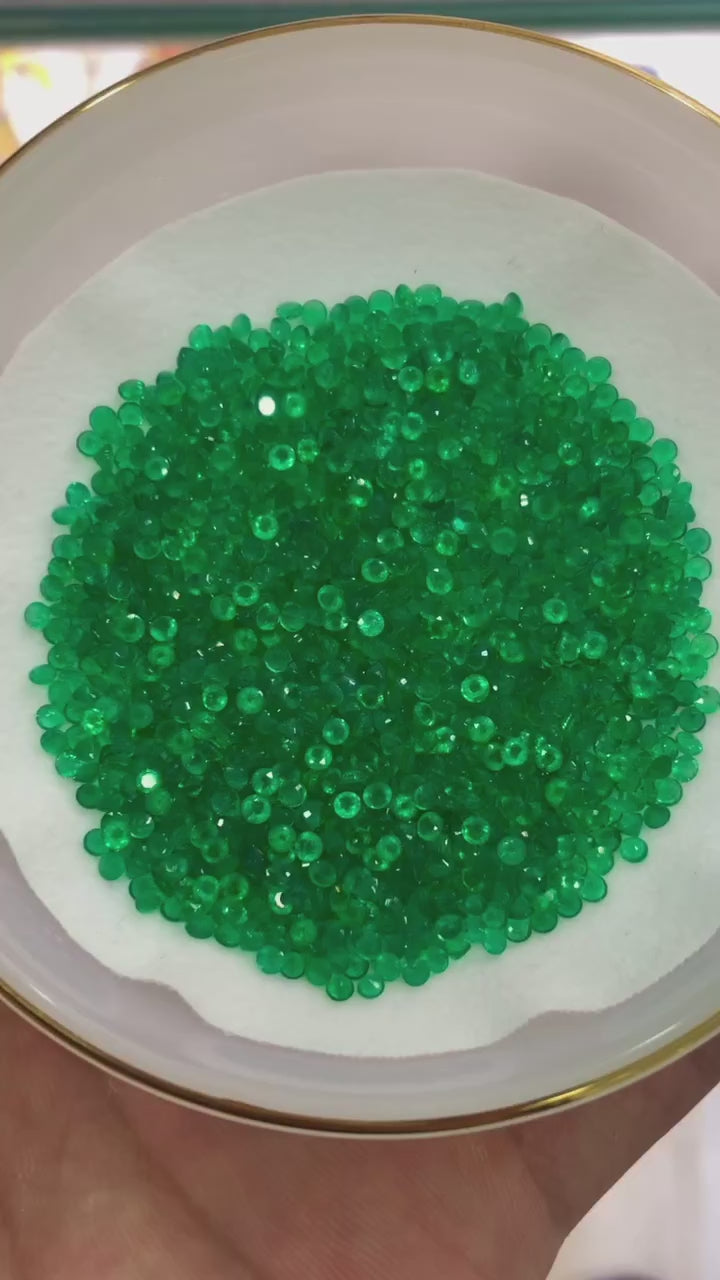 3mm Natural Calibrated Round Zambian Emeralds