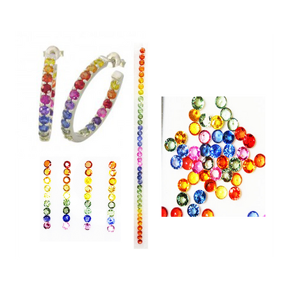 4mm Round Brilliant Rainbow Sapphires.