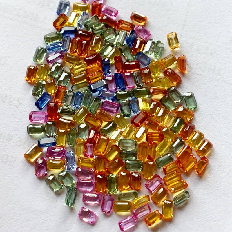 50ct 5x3m Octagon Rainbow Sapphires Calliberated Deal - Folkmarketgems
